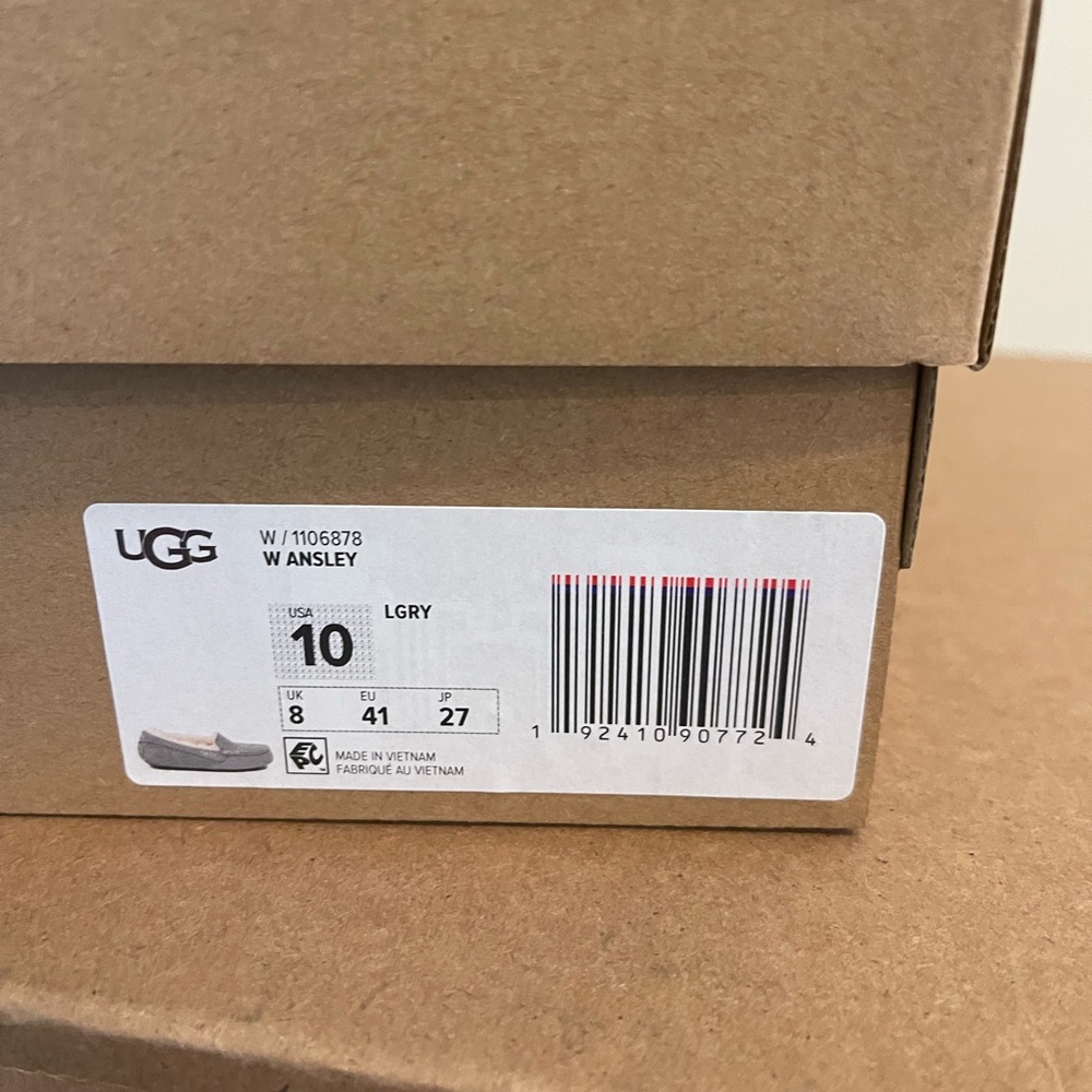 UGG Gray Suede Moccasin Slippers, brand new - Picture 5 of 5